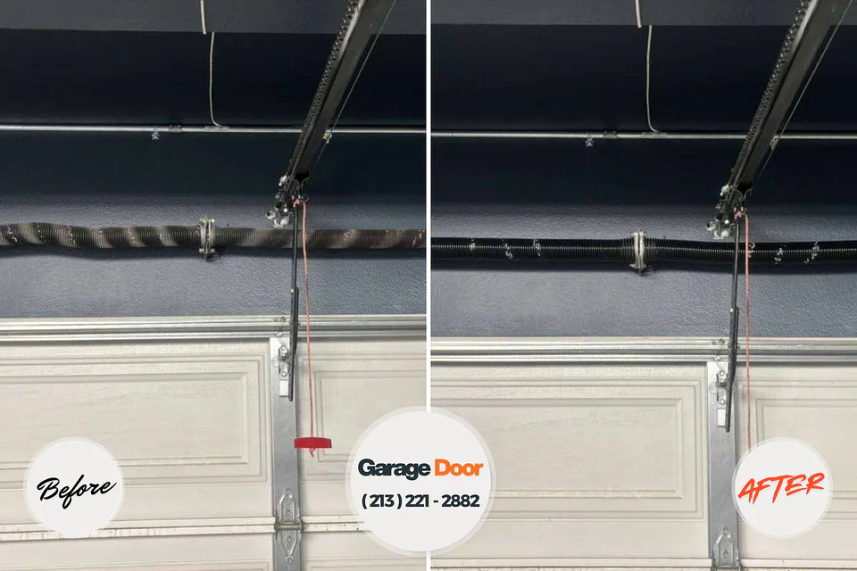 Before and after: garage door repair Houston, MS